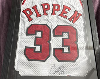 Framed! Scottie Pippen Hand Signed Jersey Chicago Bulls PSA/DNA authentic autograph COA