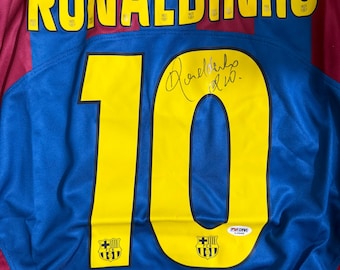 Ronaldinho PSA/DNA Signed Authentic Autograph Barcelona Jersey COA