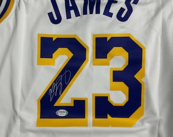 LeBron James Hand Signed Jersey Home Los Angeles Lakers PSA/DNA authentic autograph COA