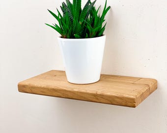 Piccolo porta piante Scaffali rustici Industriale Legno massello completo di staffe bella scaffalatura in rovere, Libreria, Scaffale