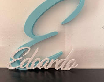 Decoración personalizada con letras de nombres, decoración de mesa para fiestas de cumpleaños con fuente personalizada