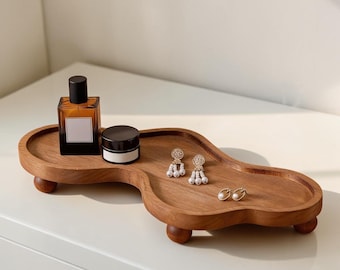 Cloud Jewelry Tray Wooden, Aesthetic Trinket Dish, Ring Holder Dish, Vanity Organizer, Cute Room Decor, Gift for Her