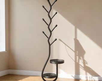 Elegant Freestanding Metal Clothes Rack with Shelf | Modern Garment Organizer for Bedroom, Entryway & Small Spaces