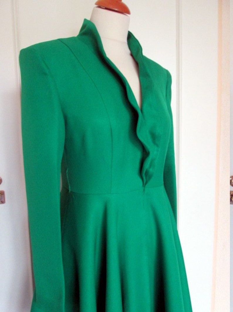 CUSTOM MADE Catherine Walkers Emerald green belted cocktail dress image 3