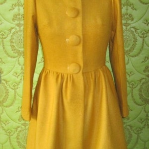 CUSTOM MADE RED Valentino collection inspired back bow wool mustard yellow coat