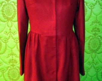 CUSTOM MADE RED Valentino inspired bow back coat in velvety red wine wool