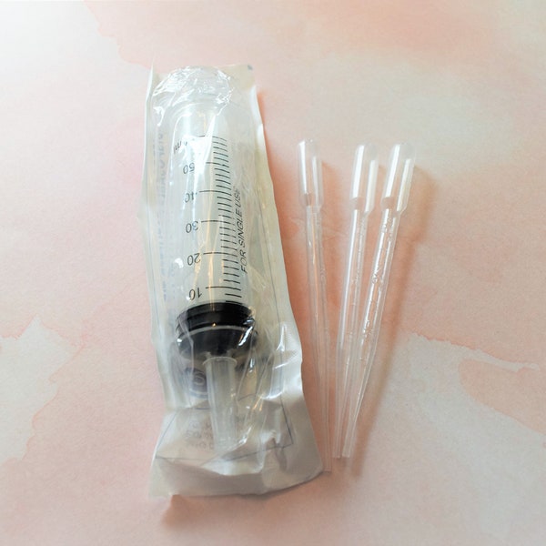 Syringe Large Syringe Lip Gloss Syringe 60 ml Lip Gloss Making Syringe and Pipette's Syringe and 3ml Pipettes