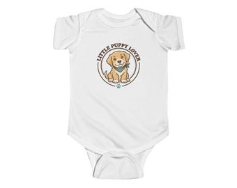 Body para bebé amante de los cachorros | Ilustración de cachorro adorable, body para bebé