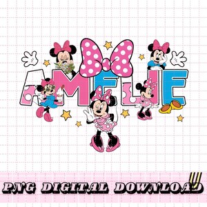 Pobierz niestandardową nazwę Disneyland Minnie Mouse PNG, rodzina Minnie pasująca do PNG, mama i tata Disneytrip PNG, spersonalizowane urodziny Myszki Miki PNG zdjęcie 1