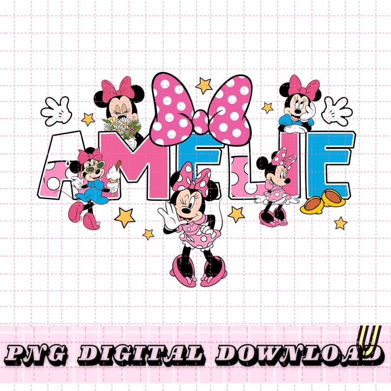 Pobierz niestandardową nazwę Disneyland Minnie Mouse PNG, rodzina Minnie pasująca do PNG, mama i tata Disneytrip PNG, spersonalizowane urodziny Myszki Miki PNG zdjęcie 1