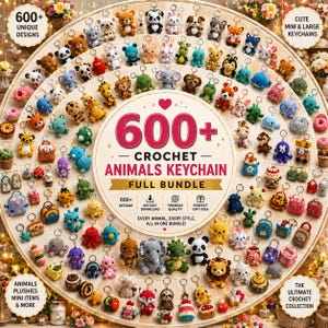 Zestaw ponad 600 wzorów na szydełkowe breloki, zawieszki na torby z motywem zwierzątek amigurumi, kolekcja zabawek, prezent w postaci breloczka z jedzeniem