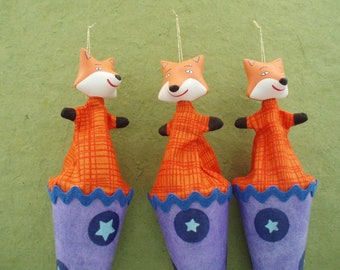 Fox Puppet Pop-Up Ornament Toy