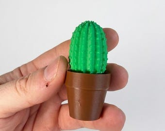 Cacto antiestresse impresso em 3D | Brinquedo mecânico para teclado de mesa