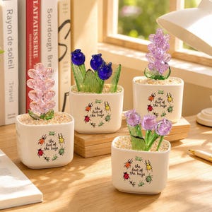 Niedliche Insekten-Topfpflanzen, bunte Glas-Sukkulenten für Insektenliebhaber, Mini-Tischpflanzgefäß aus Buntglas, handgefertigte künstliche Zimmerpflanze
