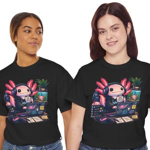 Axolotl Programmer T-Shirt, Coding Developer Gift, Gamer Tech Tee