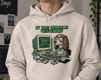 Lustiger Programmierer-Hunde-Hoodie, Retro-Coding-Humor, Geschenk für Software-Ingenieure
