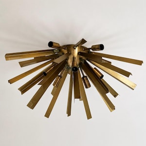 Mid Century Ceiling Light Brass Sputnik Modern Flush Mount Fixture