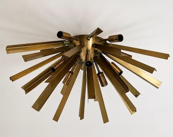 Mid Century Ceiling Light Brass Sputnik Modern Flush Mount Fixture