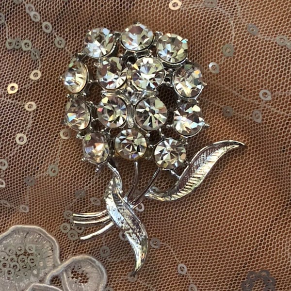 Vintage Rhinestone Flower Boquet - Eisenberg Imitation Pin