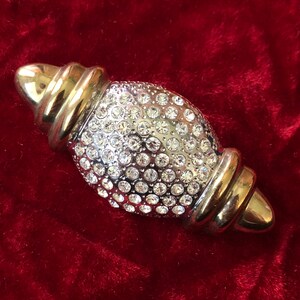 12k Gold Plate Pave Crystal Brooch by PCI - Glitter Rhinestone Pin