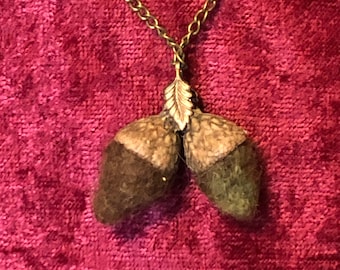 Magic Mushroom Essential Oil Diffuser Alpaca and Wool Hand Felted Woodland Pendant Necklace