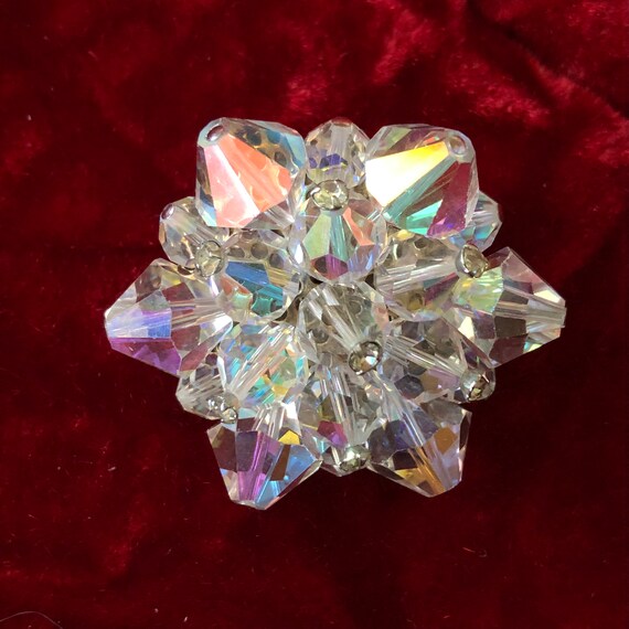 Small Mid-Century Aurora Borealis Crystal Beaded … - image 4