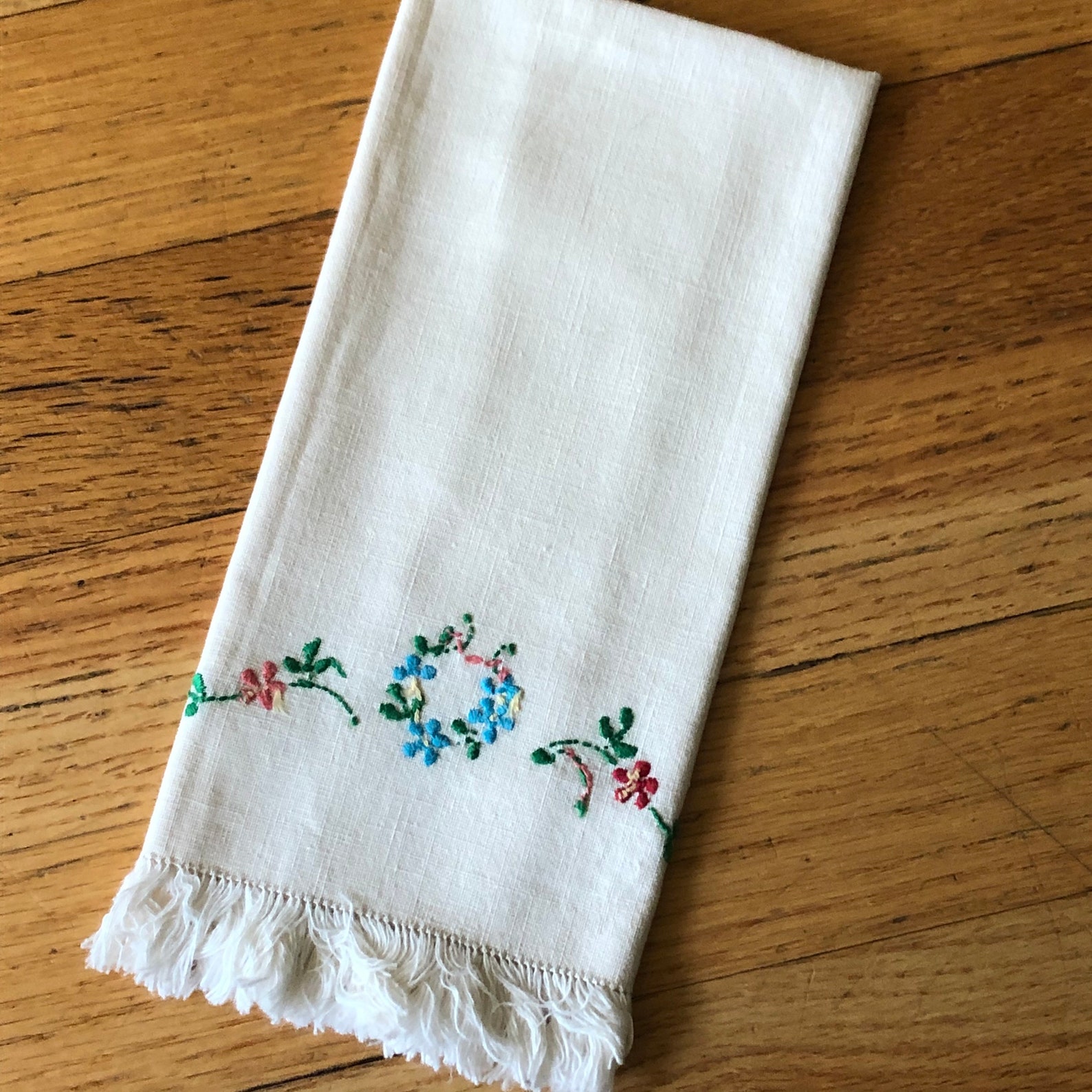 Vintage Embroidered Hand Towel cotton material. Etsy