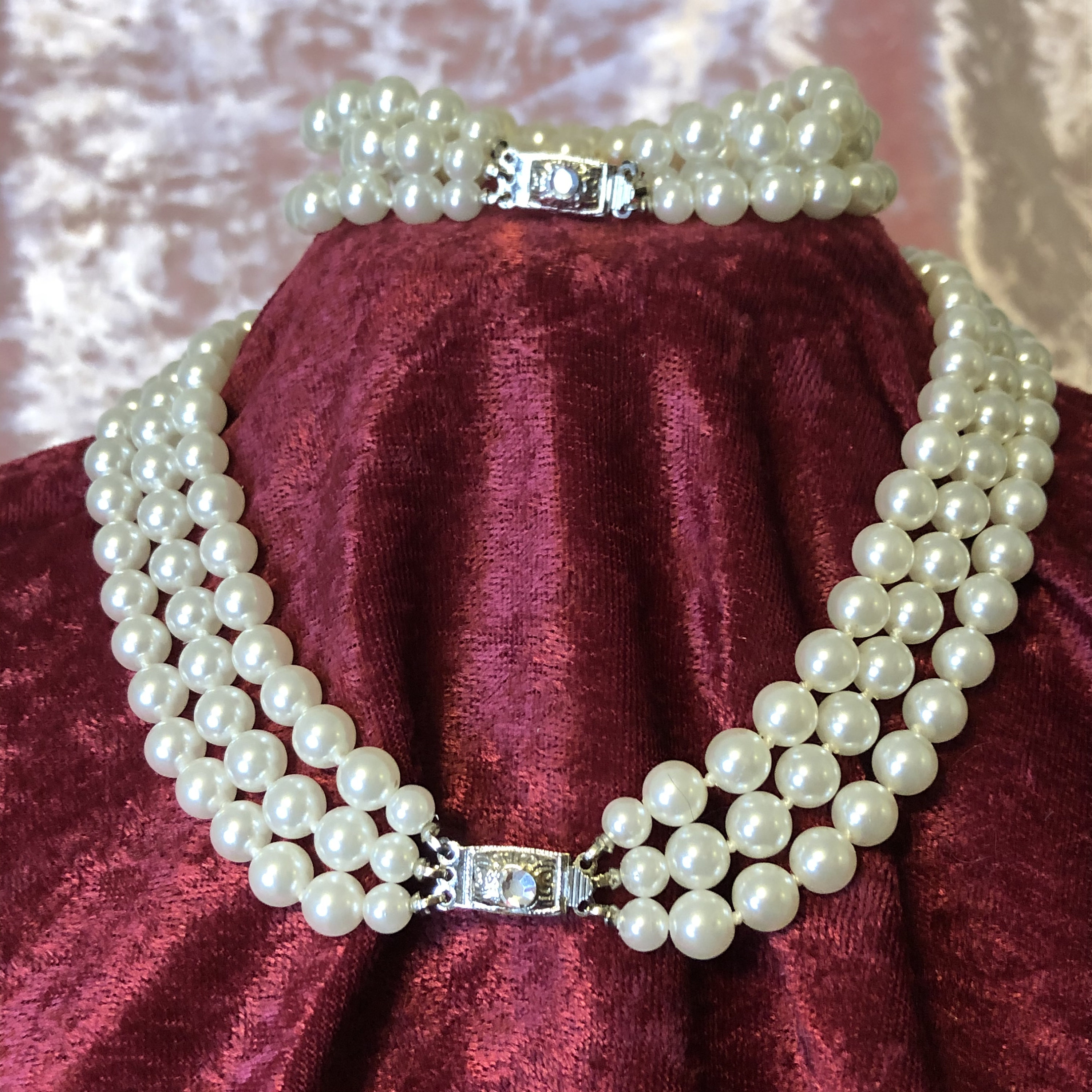 18 Faux Pearl Necklace and Bracelet Set Vintage Etsy
