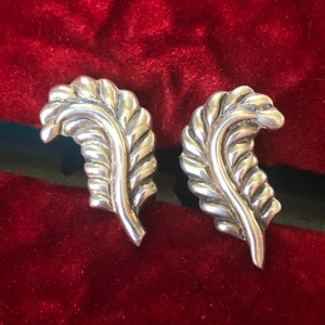 Vintage 1950er Jahre signiert AEM, Eagle 23 Mexiko Feder Sterling Ohrringe - Screw Back 3.5g