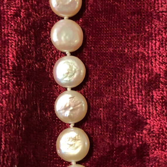 Beautiful Graded 14K Coin Pearl  Necklace and Ear… - image 6