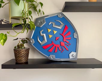 Hyrule Shield Zelda – 3D-Hyrule-Schild-Zelda | Gaming-Wanddeko | Optionale Wandhalterung inklusive | Geschenk für Gamer