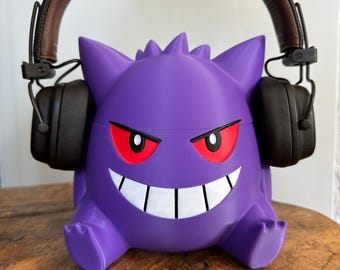 Gengar Pokémon Headset-Ständer | Gaming-Headset-Ständer | Dekoration für Gamer-Setups | Geschenk für Geeks | Hochwertiger 3D-Druck