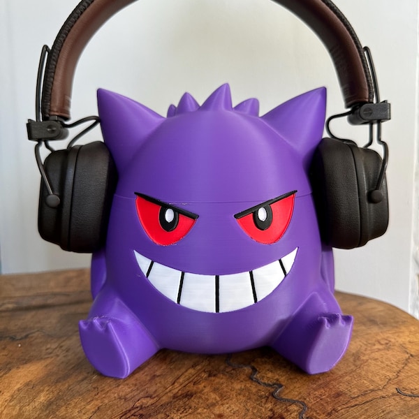 Gengar Pokémon Headset-Ständer | Gaming-Headset-Ständer | Dekoration für Gamer-Setups | Geschenk für Geeks | Hochwertiger 3D-Druck