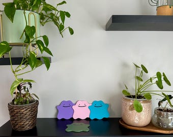 Metamorph-Untersetzer – Pokémon-Untersetzer – 3D-Druck – Geschenk für Geeks – Kawaii-Dekoration – Ditto-Untersetzer