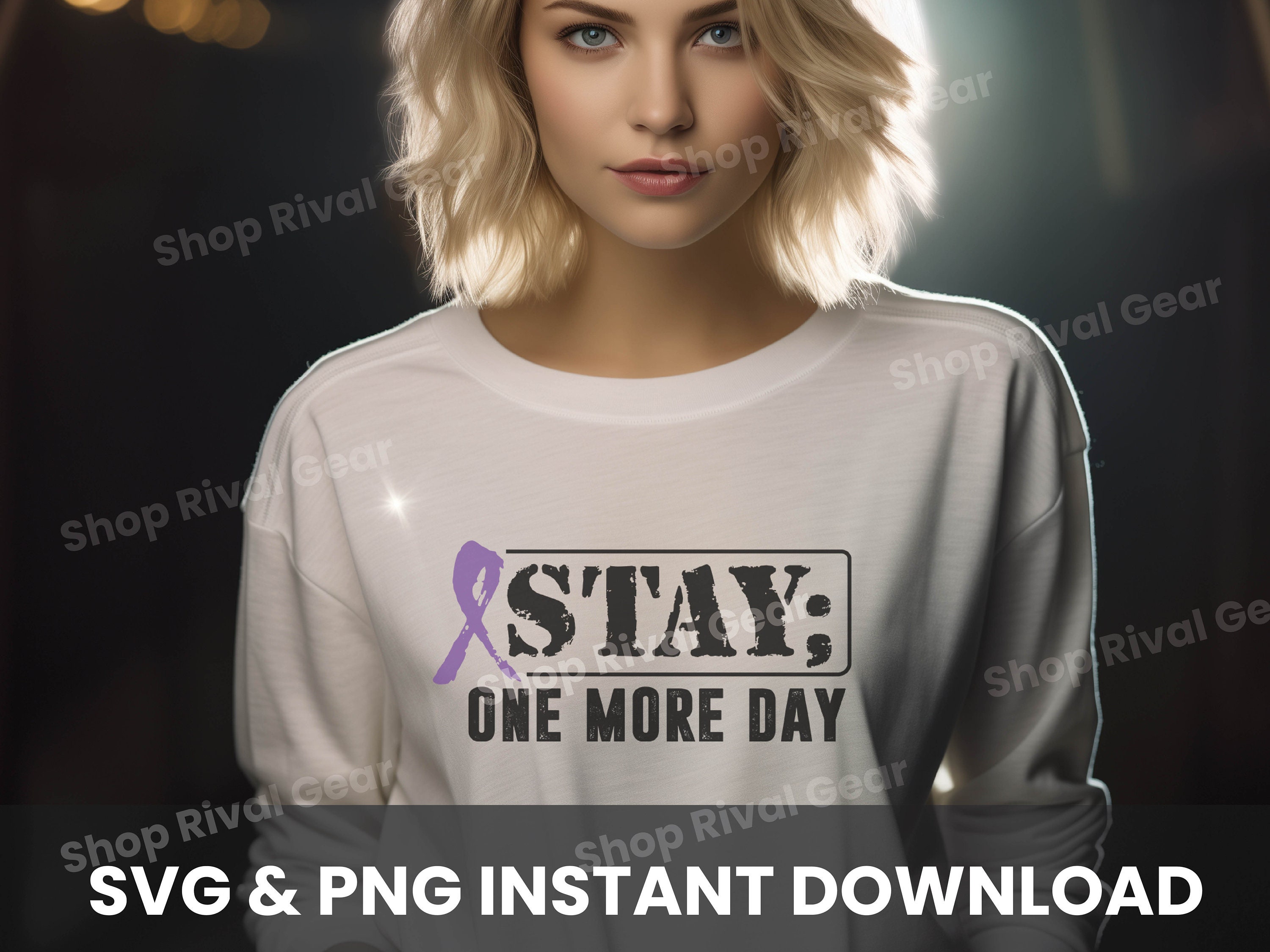 Stay One More Day Semi Colon SVG, Suicide Awareness Png, Semi-Colon, Silhouette Cut Files, Print, Stay, Semicolon Suicide Prevention Png