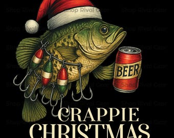 Hooked on Holiday Cheer – Crappie Christmas • Hi-Res PNG digital download