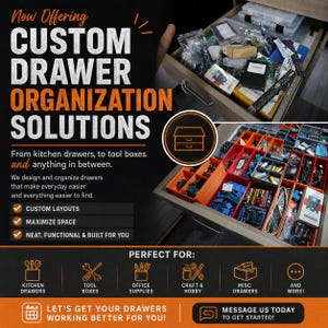 3D gedrucktes Schubladenorganizer Box Grid System | Anpassbare Schreibtisch-Werkzeug-Aufbewahrung | Büroarbeitsplatz Organizer