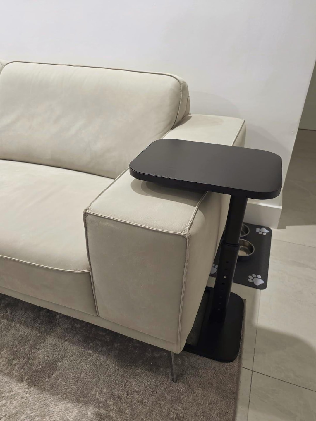 Adjustable TV Tray Table, C Shaped Side Table for Couch, Height ...