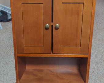 Rustic Farmhouse Wall Cabinet, Paneled Doors, Wood Storage Cupboard