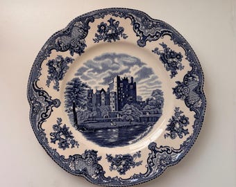 Johnson Brothers Old Britain Castles Plate, Vintage English Transferware, Cottagecore Farmhouse Kitchen Decor, Ironstone Dish