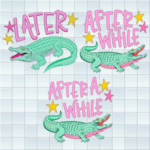 Plus tard Gator PNG, après un certain temps Crocodile SVG, 3 Crocodile drôle Gator avant arrière Design, Clipart Crocodile, dernier jour de conception de chemise d'école