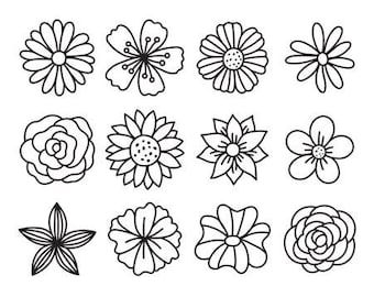 Libro para colorear de flores fácil para principiantes: páginas florales sencillas