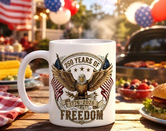 Taza de los 250 años de Estados Unidos, taza de café patriótica, taza de la libertad 1776-2026, regalo de orgullo estadounidense, decoración del Día de la Independencia
