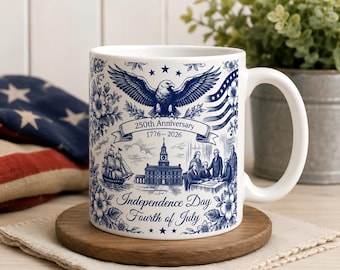 Taza del 250.º aniversario del Día de la Independencia, taza de café patriótica de 500 ml, regalo del 4 de julio, taza de cerámica con el águila americana, EE. UU. 1776-2026