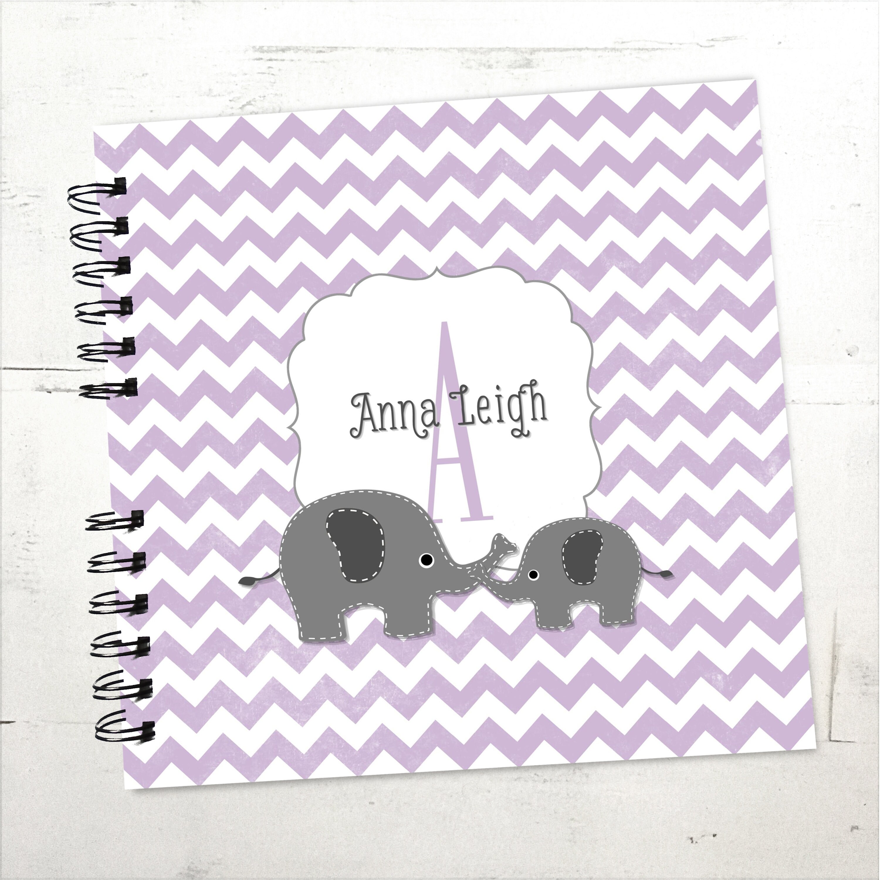 Baby Book Baby Memory Album Elephant Lavender Purple Etsy