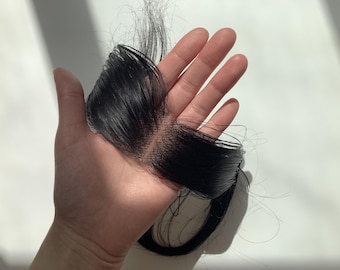 Prótesis capilar invisible con alambre elástico negro - Prótesis de encaje