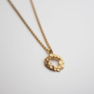 Floral wreath small 925 silver gold-plated Necklace image 1