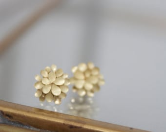 Dahlia 18ct. clous d’oreille en or jaune