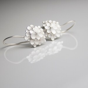 Dahlia Silver asymmetrical Drop Earrings