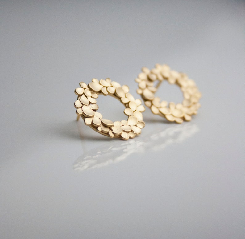 Floral Wreath Silver gold-plated Earrings image 2